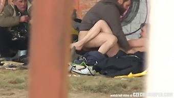 A Trio Of Homeless Individuals Engage In Sexual Activity On The Streets, Captured By A Hidden Camera