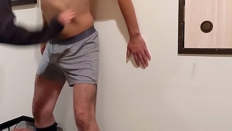 A Woman Humorously Teases And Gently Taps The Penis Of A Man With Her Glans Cage In A Playful Manner!