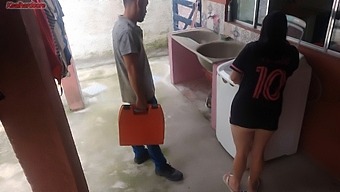 Brazilian Wife Indulges In Sexual Fetish With Washing Machine Repairman While Her Husband Is Absent