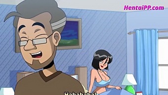 Stepson Gets Help From Busty Mother In This Cartoon.